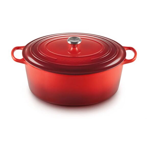 Le Creuset Signature Oval 6 3/4QT Casserole- Cerise - Picture 2 of 15